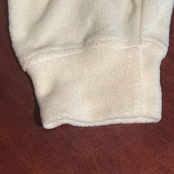 Davi & Dani womens Patchwork Velvet Sweatshirt M Beige Pink &‎ Cream Fleece - Picture 9 of 10